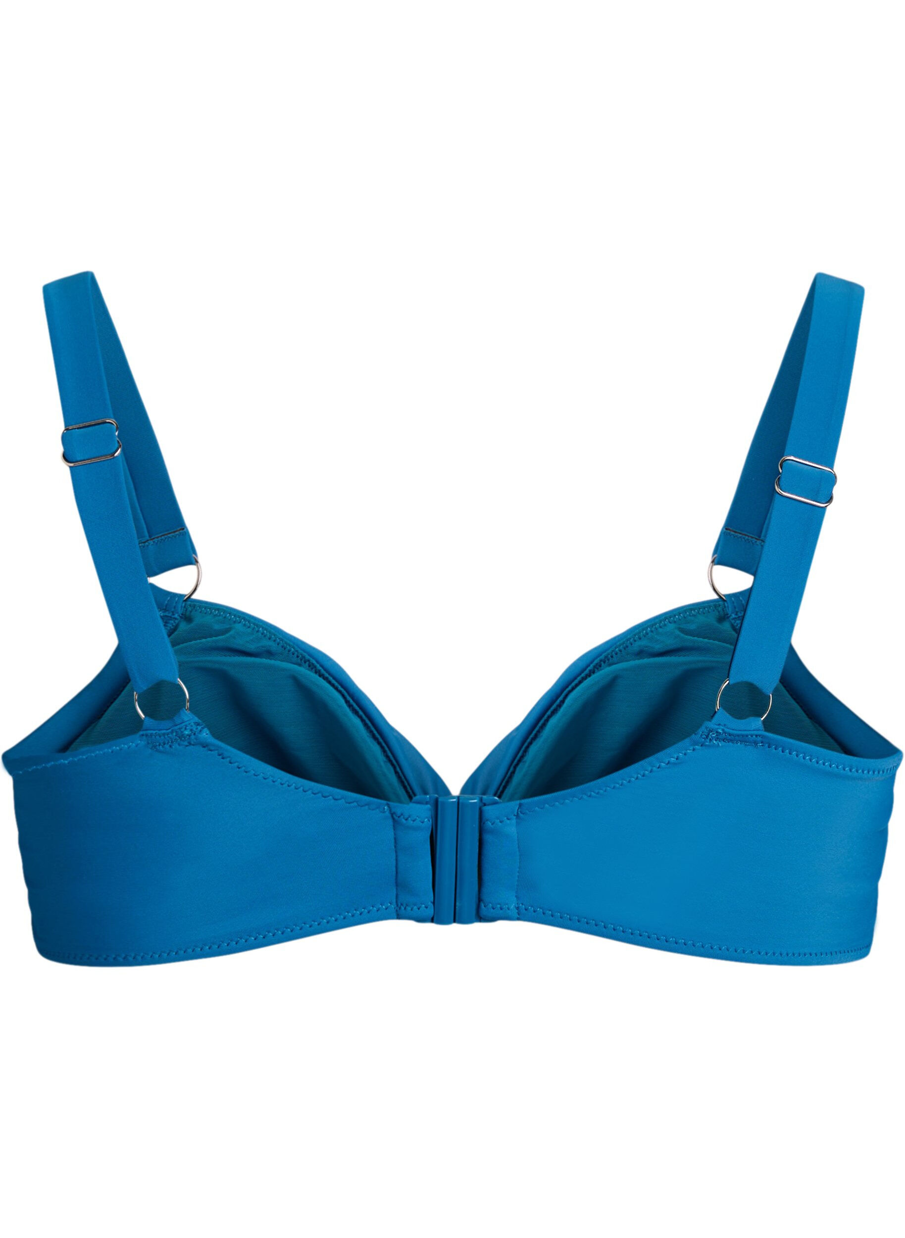 ZizziBikini b&oslash;jle bh med draperinger, Bl&aring;, Packshot image number 1