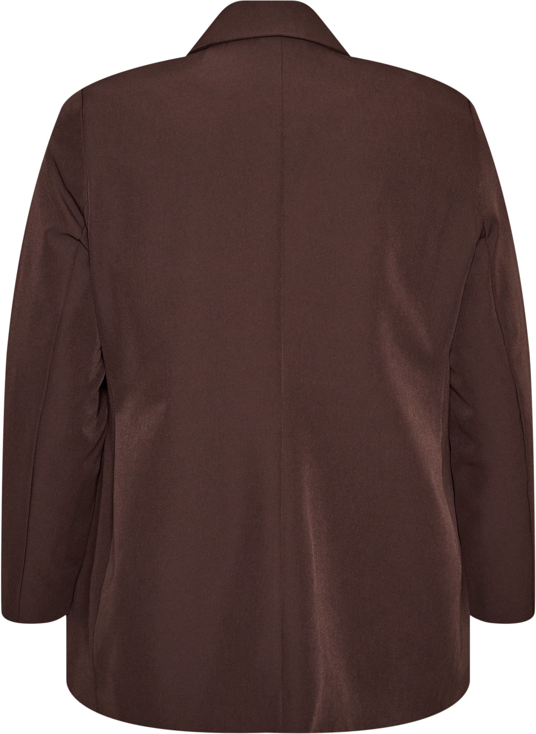 ZizziKlassisk blazer med knaplukning, Brun, Packshot image number 1