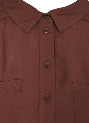 Viskose tunika med knapper og 3/4 ærmer, Rocky Road, Packshot image number 2