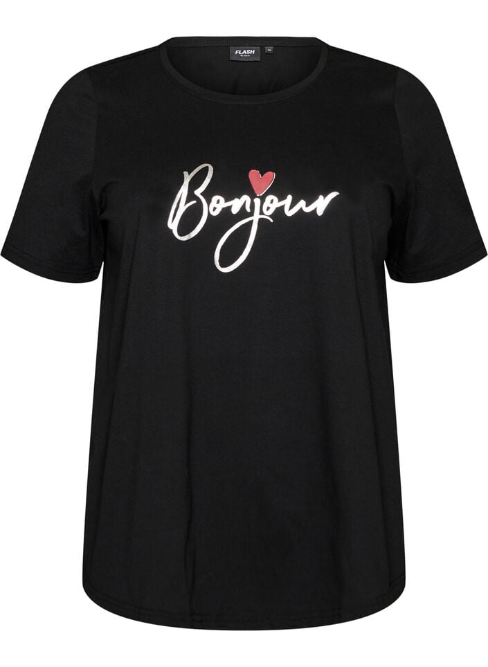 T-shirt med motiv, Sort, Packshot image number 0
