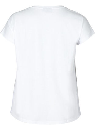 T-shirt med v-hals, Bright White, Packshot image number 1