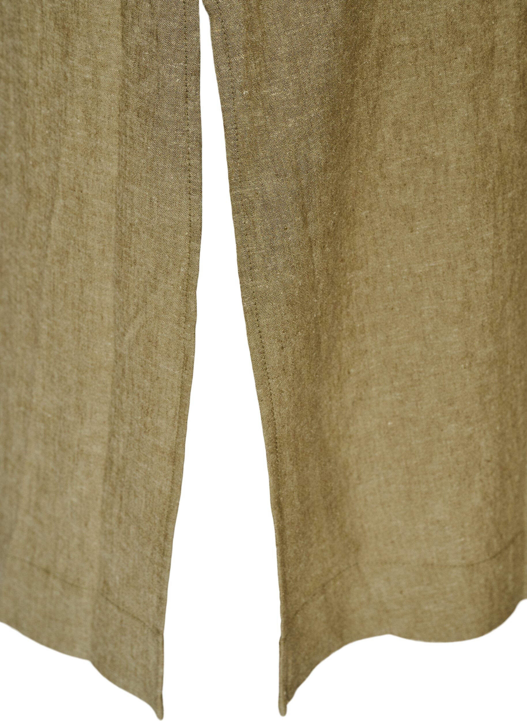 Zizzi Midikjole i h&oslash;r og viskose med 1/2 &aelig;rmer, Gr&oslash;n, Packshot image number 3