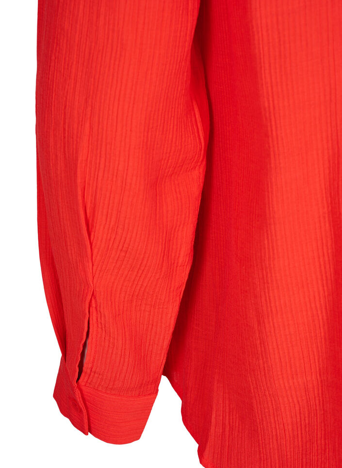 Skjorte med stribet struktur, Rød, Packshot image number 3