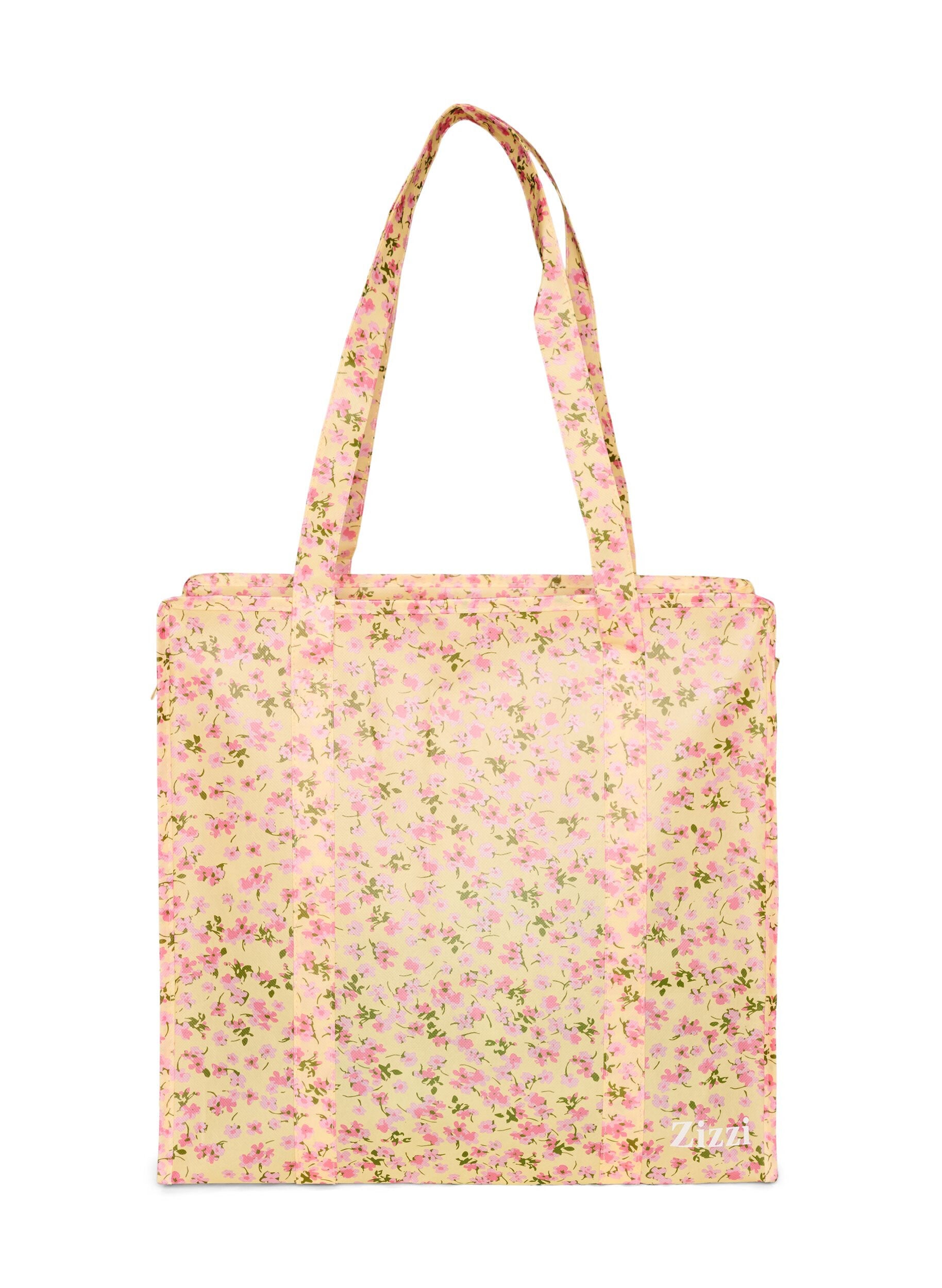 ZizziShoppingbag med lynl&aring;s, Gul, Packshot image number 0