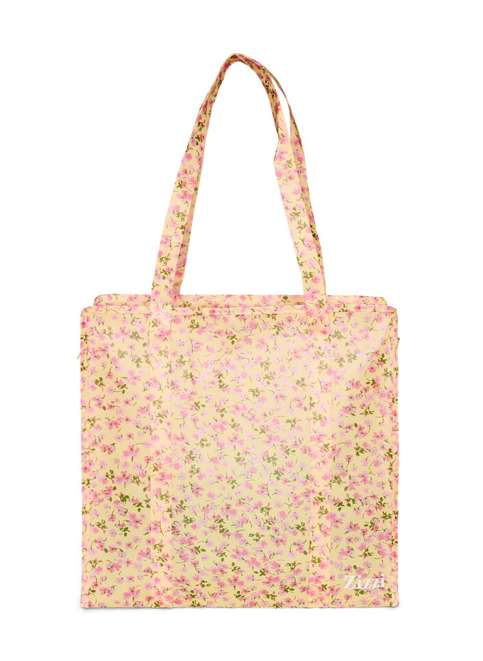 Shoppingbag med lynl&aring;s, Gul, Packshot image number 0