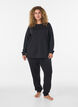 Lang&aelig;rmet jerseybluse med rund hals, Sort, Model image number 1