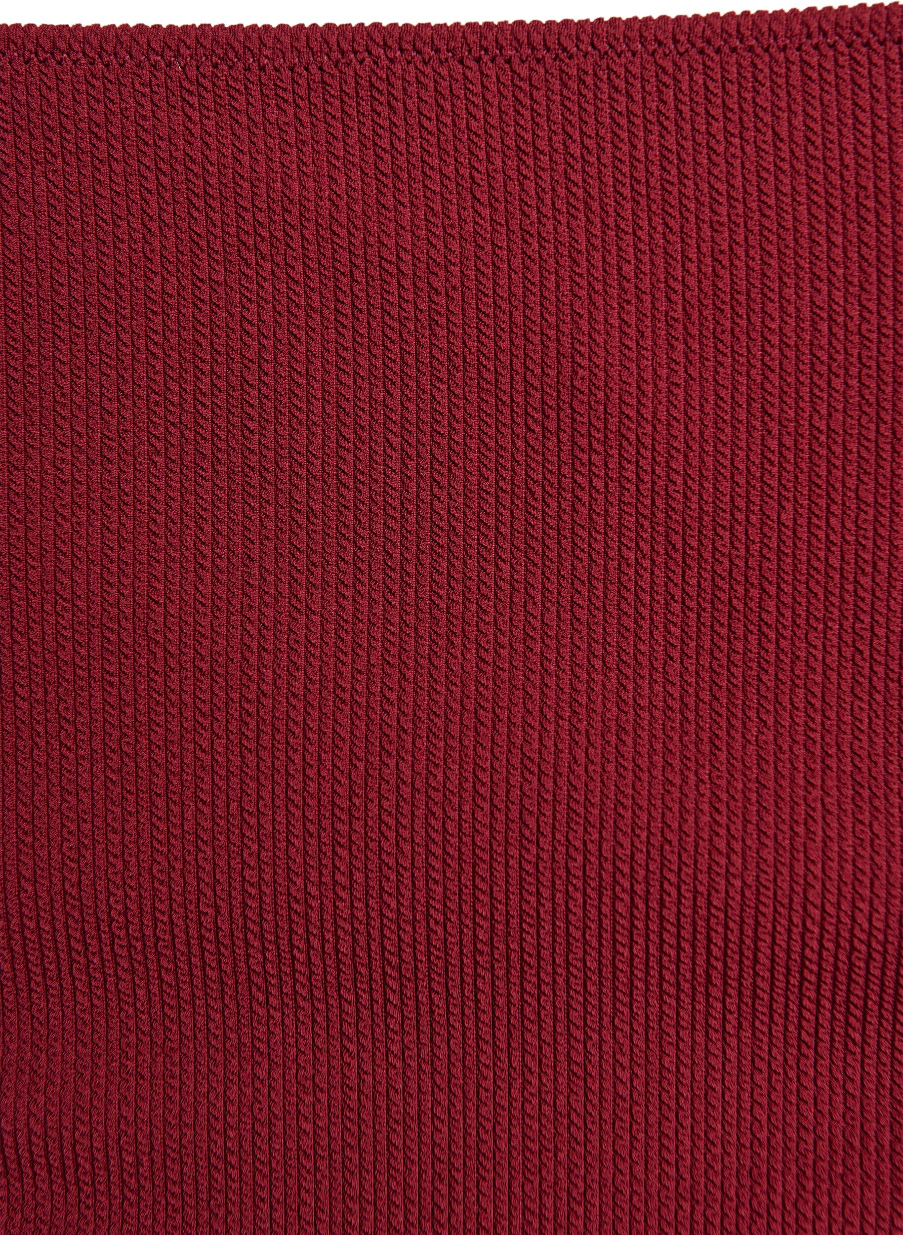 ZizziBikinitrusse med h&oslash;j talje og struktur, R&oslash;d, Packshot image number 2