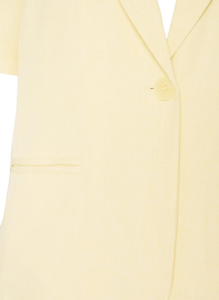 Blazer med korte &aelig;rmer og reverskrave, Gul, Packshot image number 2