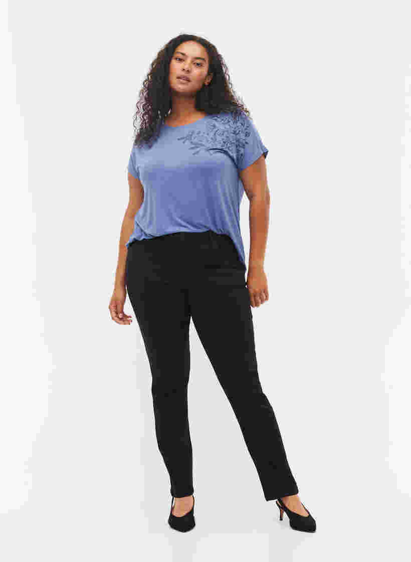 Slim fit Emily jeans med normal talje, Black, Model image number 0