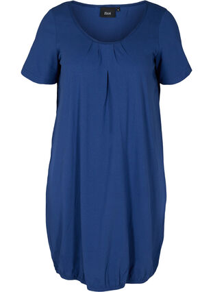 Kortærmet kjole i bomuld, Twilight Blue, Packshot image number 0