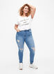 Amy jeans med super slim fit og sliddetaljer, Bl&aring;, Model image number 0