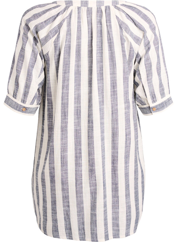 Tunika i bomuld med V-udsk&aelig;ring, Beige, Packshot image number 1