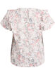 Bluse i bomuld med broderie anglaise og fl&aelig;ser, Lyser&oslash;d, Packshot image number 1