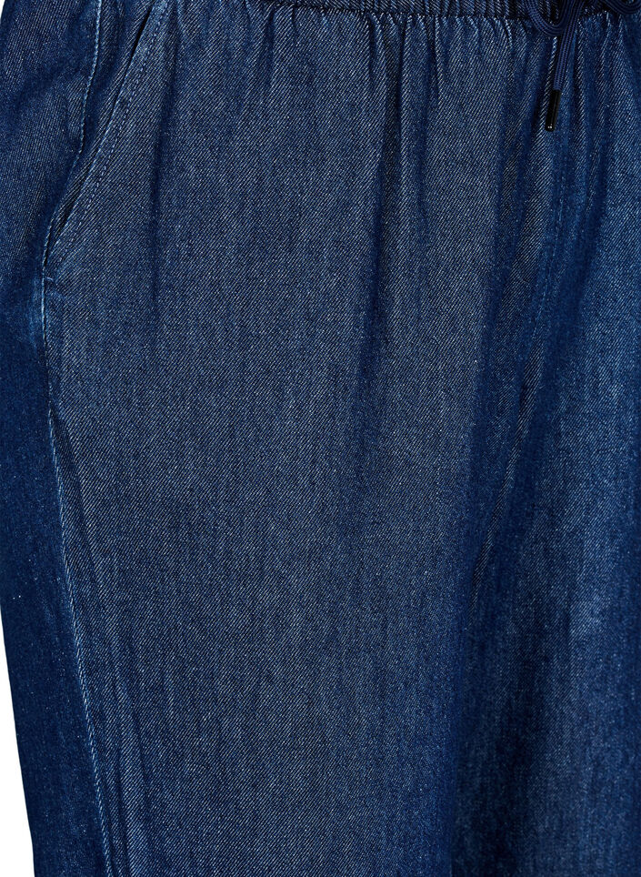 Straight fit jeans med elastik i taljen, Bl&aring;, Packshot image number 2