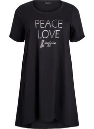 Kortærmet natkjole i økologisk bomuld , Sort