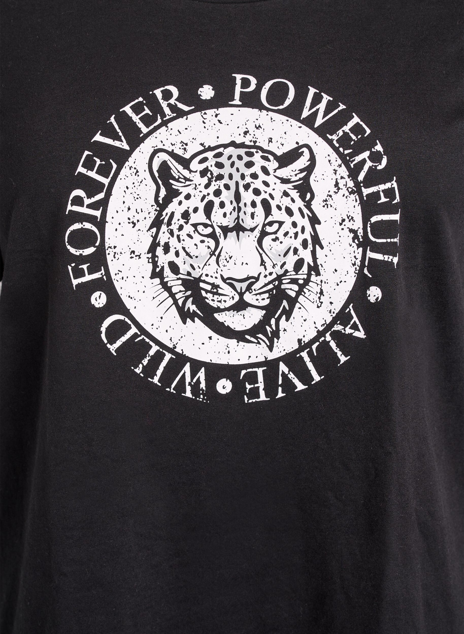 ZizziT-shirt med motiv, Sort, Packshot image number 2