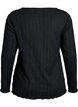 Jerseybluse med b&oslash;lget struktur, Sort, Packshot image number 1