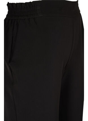 Ensfarvede bukser med straight fit, Black, Packshot image number 3