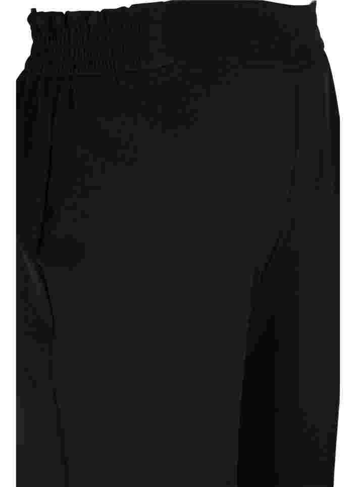 Ensfarvede bukser med flare, Black, Packshot image number 3