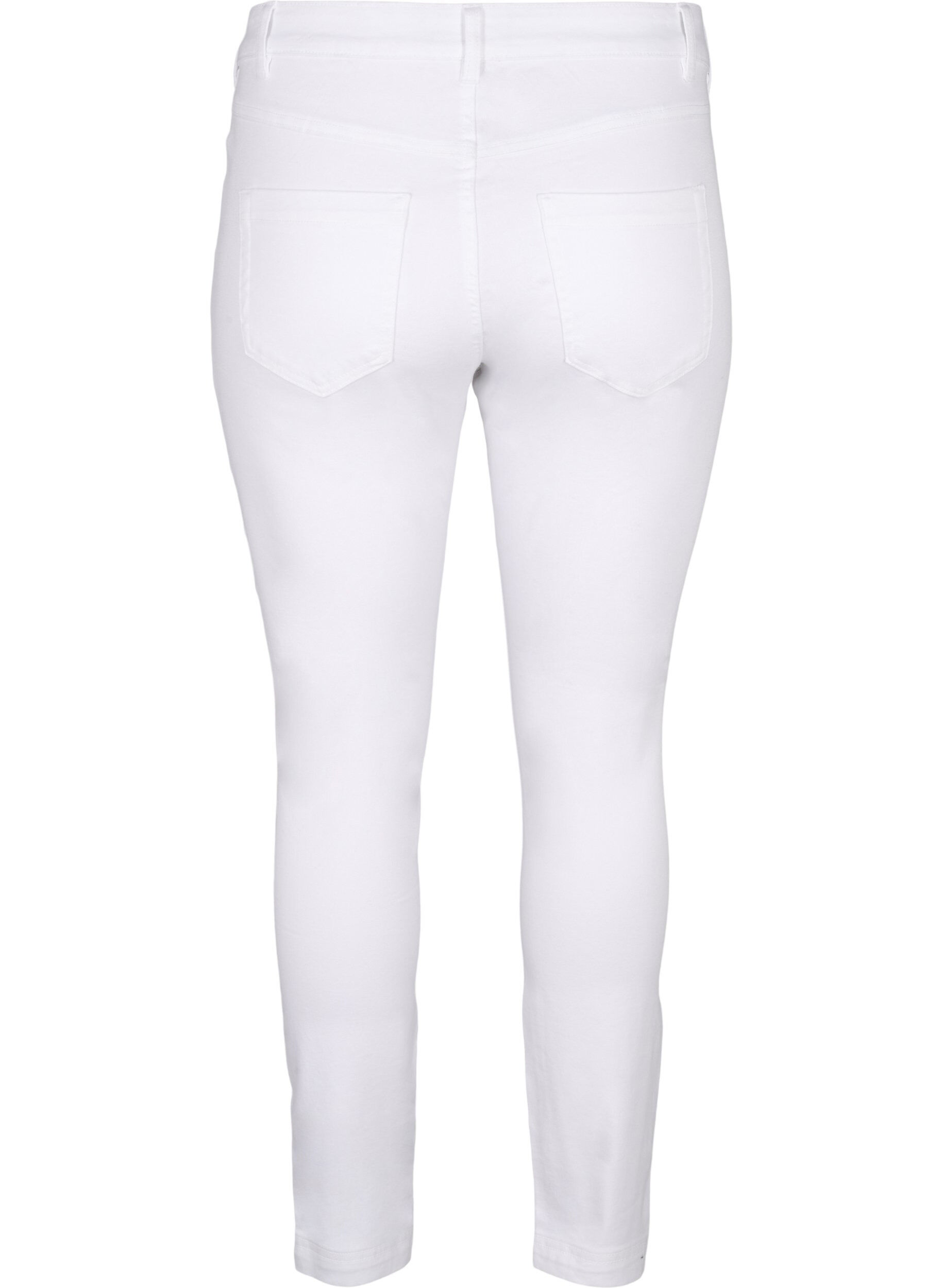 Zizzi Viona jeans med regul&aelig;r talje, Hvid, Packshot image number 1