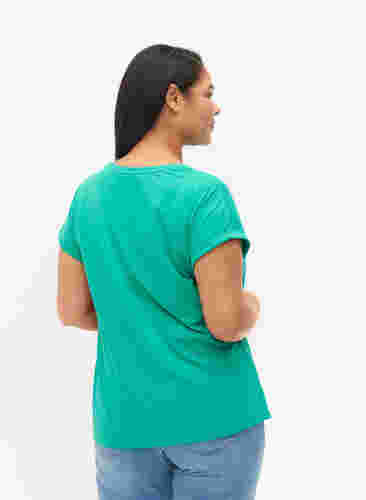 Kortærmet t-shirt i bomuldsblanding, Emerald Green, Model image number 1