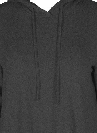 Langærmet kjole med hætte, Dark Grey Melange, Packshot image number 2