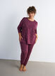 Natbluse med print, M&oslash;rk Bordeaux, Model image number 1