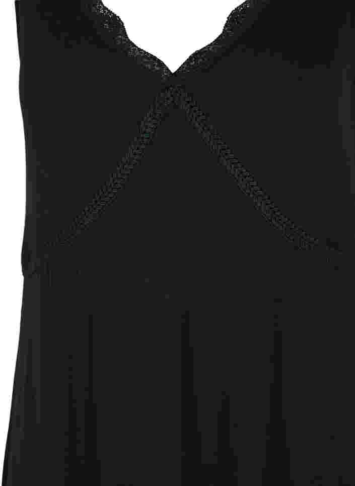 Ærmeløs natkjole i viskose, Black, Packshot image number 2