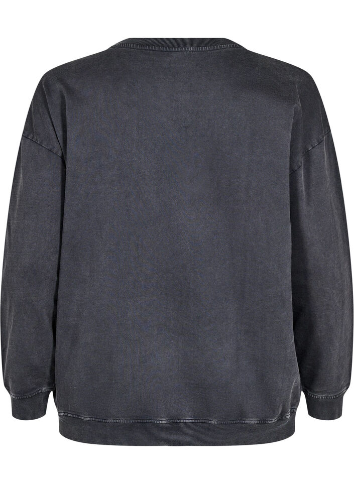 L&oslash;s sweatshirt med washed look, Gr&aring;, Packshot image number 1