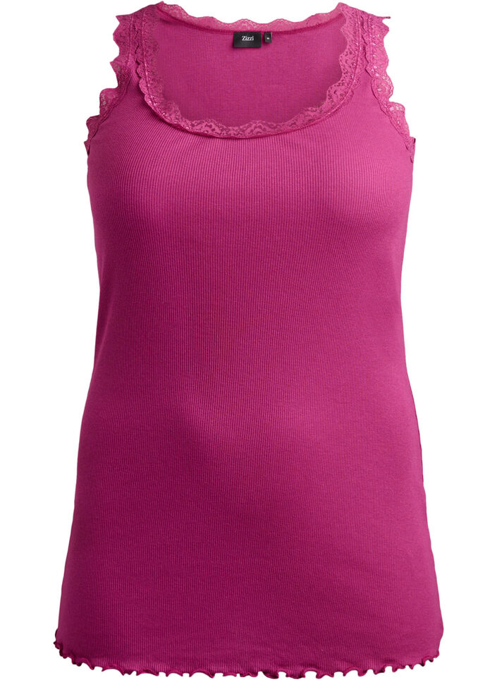 Top med blondekant, R&oslash;d, Packshot image number 0