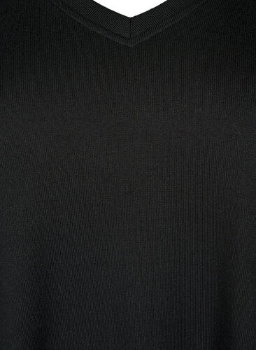 Langærmet bluse med bred manchet og knapper, Black, Packshot image number 2