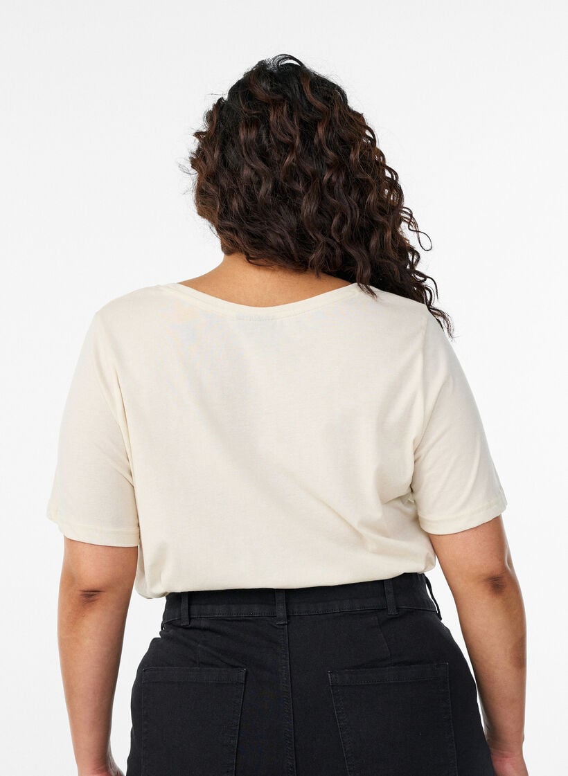 T-shirt med motiv, Vanilla, Model image number 2