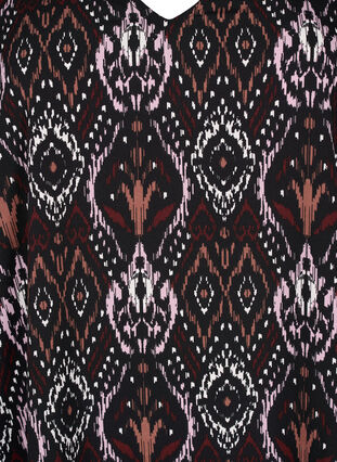 FLASH - Kjole med v-hals og print, Black Rose Ethnic, Packshot image number 2