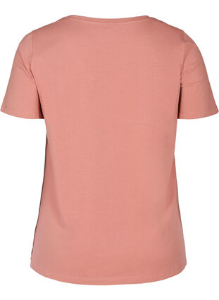 Basis t-shirt med v-hals, Rosa, Packshot image number 1