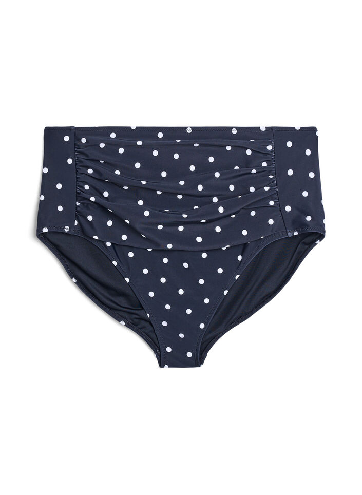 H&oslash;jtaljet bikinitrusse med prikker, Sort, Packshot image number 0