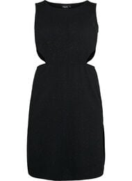 Ærmeløs kjole med udskåret parti, Black, Packshot