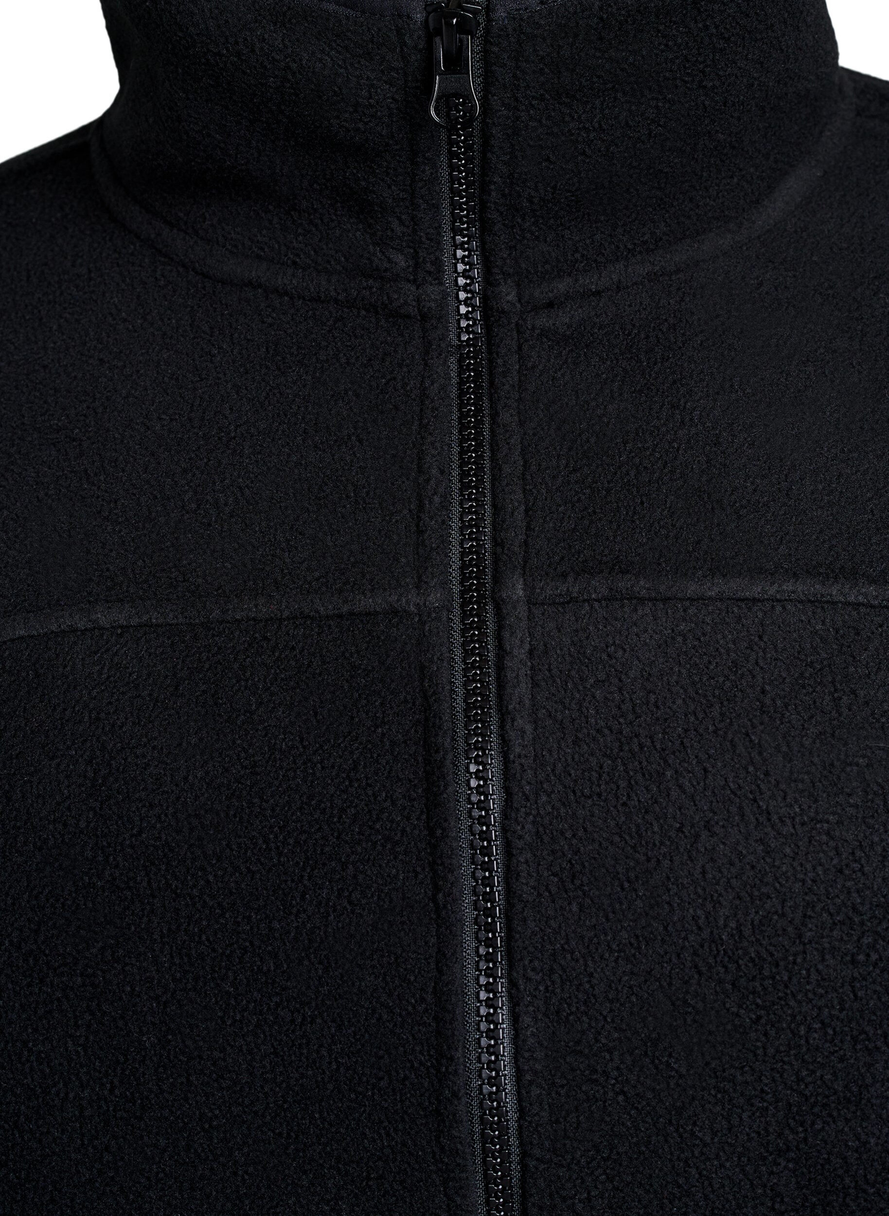 ZizziFleece jakke med lommer, Sort, Packshot image number 2