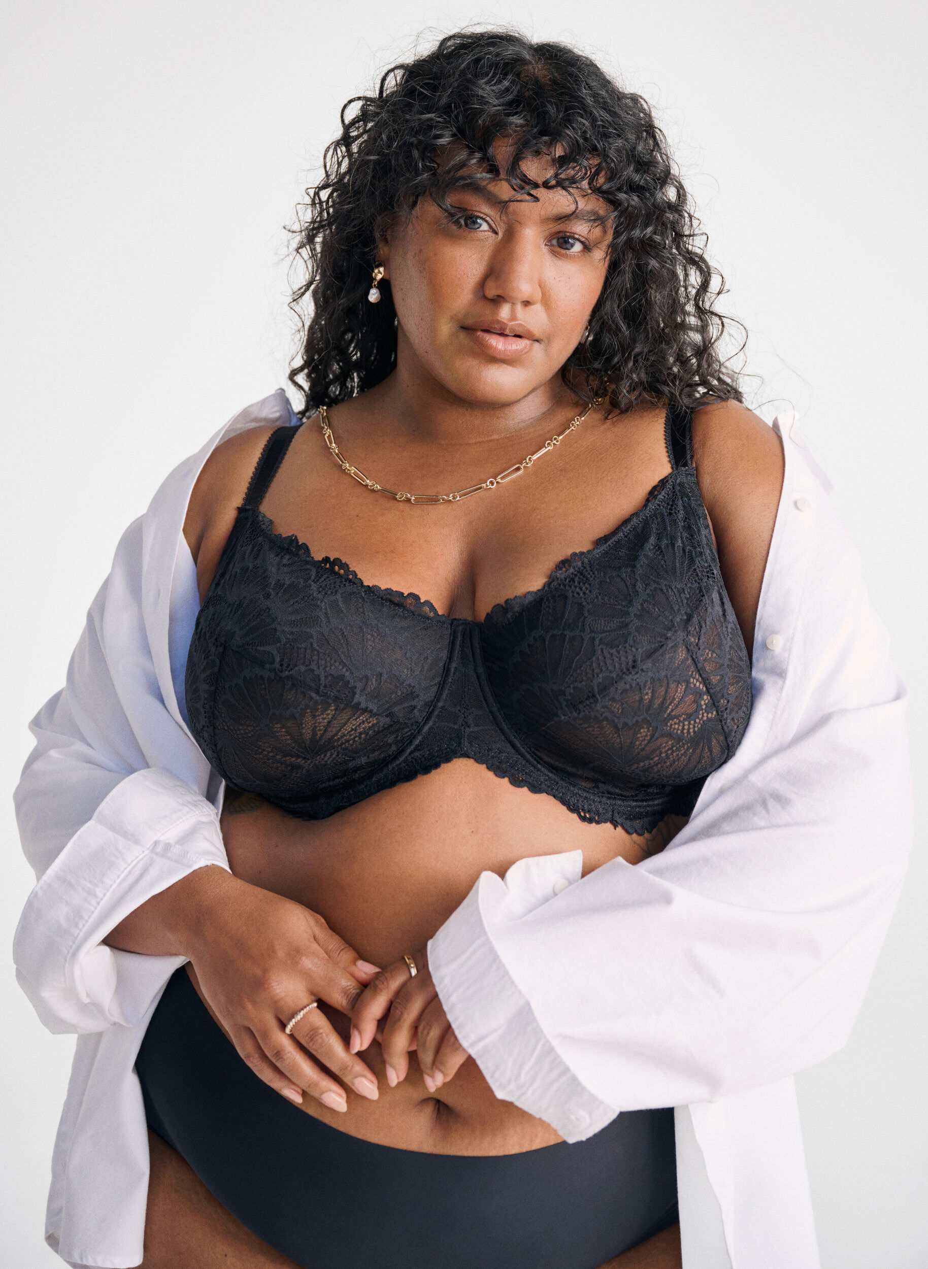 Zizzi Full cover blonde-bh med b&oslash;jle, Sort, Image image number 0