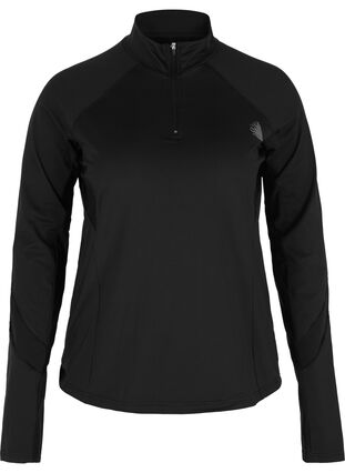 Træningsjakke med mesh , Black, Packshot image number 0