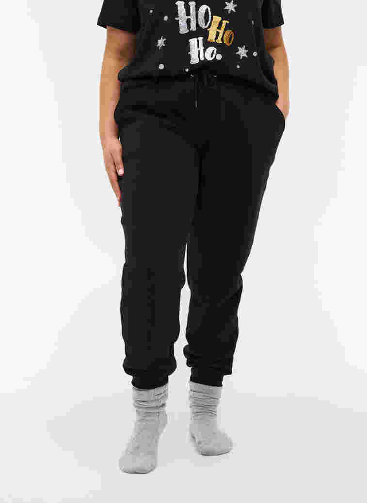 Løse sweatpants med lommer, Black, Model image number 3