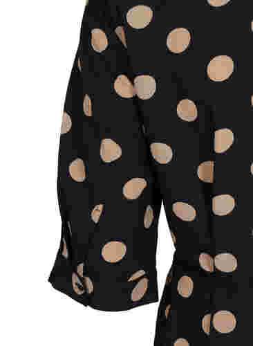 FLASH - Skjortekjole med prikker, Black Brown Dot, Packshot image number 3