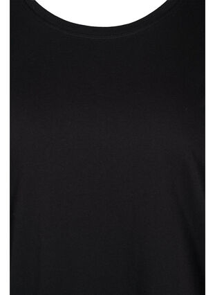 Bomulds t-shirt med 2/4 ærmer, Black, Packshot image number 2