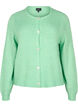 Strikcardigan med uld og knapper, Light G. Green Mel., Packshot image number 0