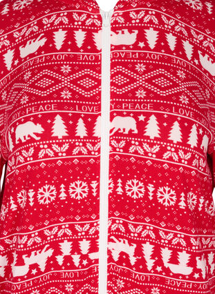 Jule jumpsuit med hætte og lynlås, Christmas AOP, Packshot image number 2