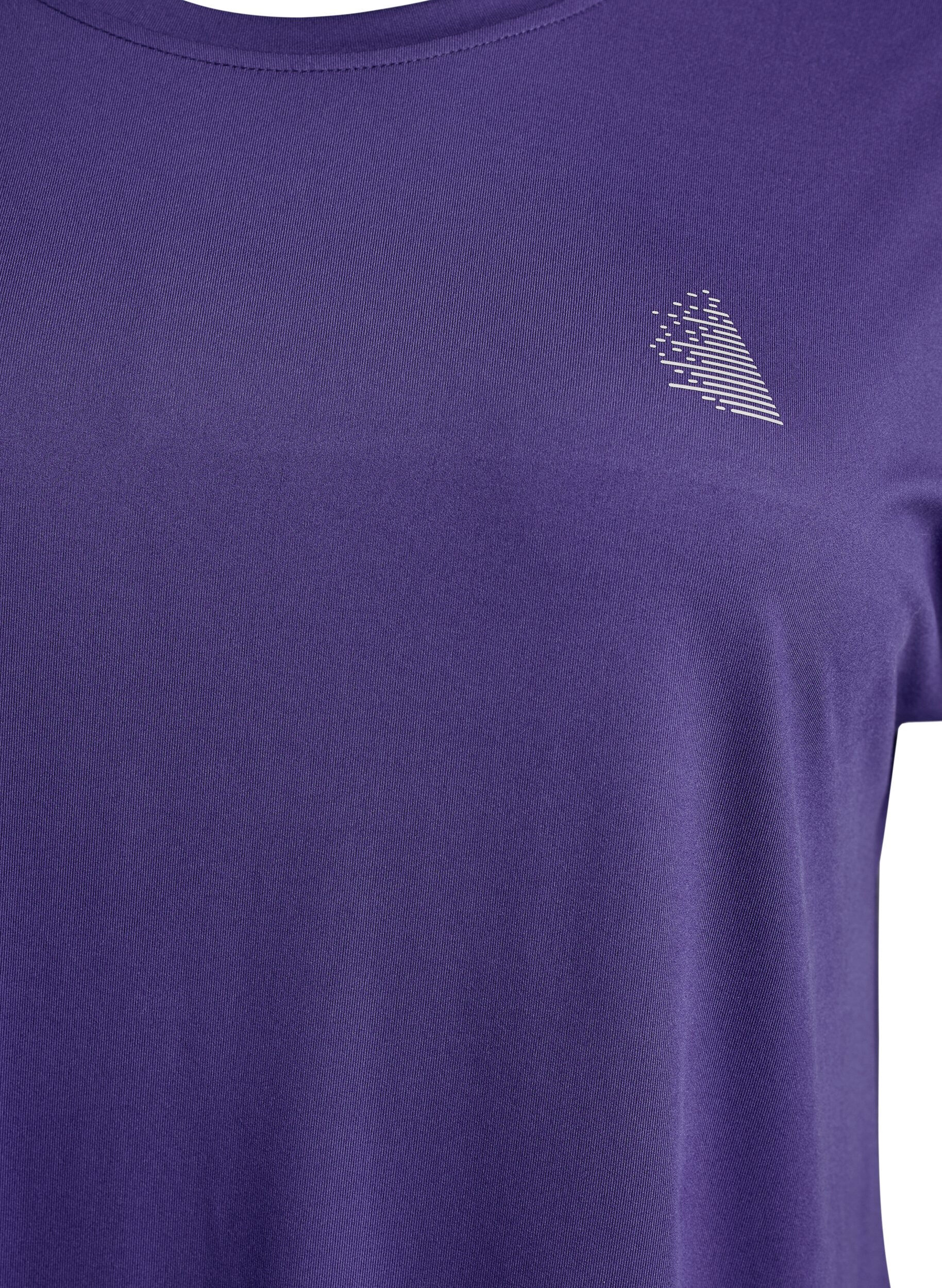 Zizzi Lang tr&aelig;nings t-shirt, Lilla, Packshot image number 2