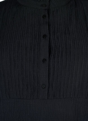 Langærmet bluse med flæsekrave, Black, Packshot image number 2