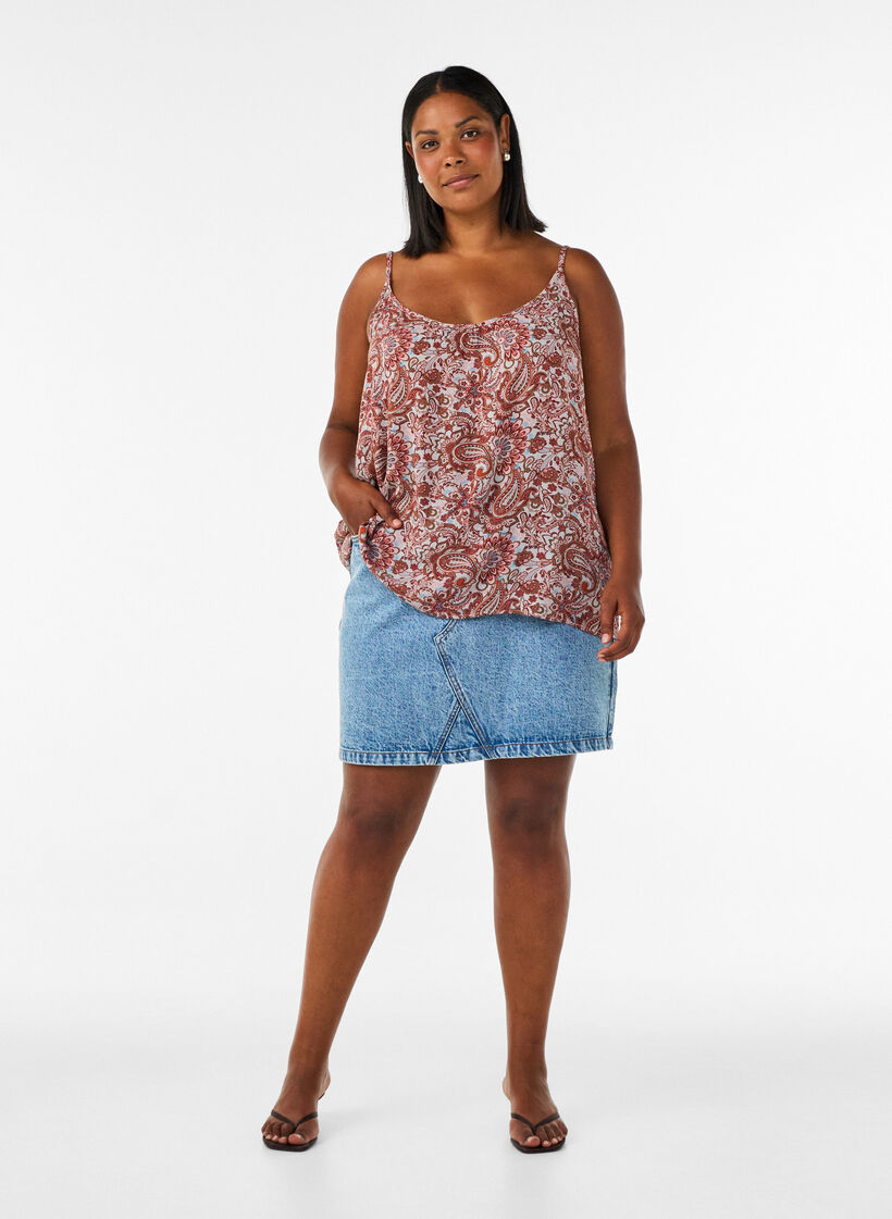Strop top i viskose, Lyser&oslash;d, Model image number 1