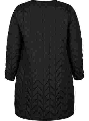 Quiltet jakke med knapper, Black, Packshot image number 1