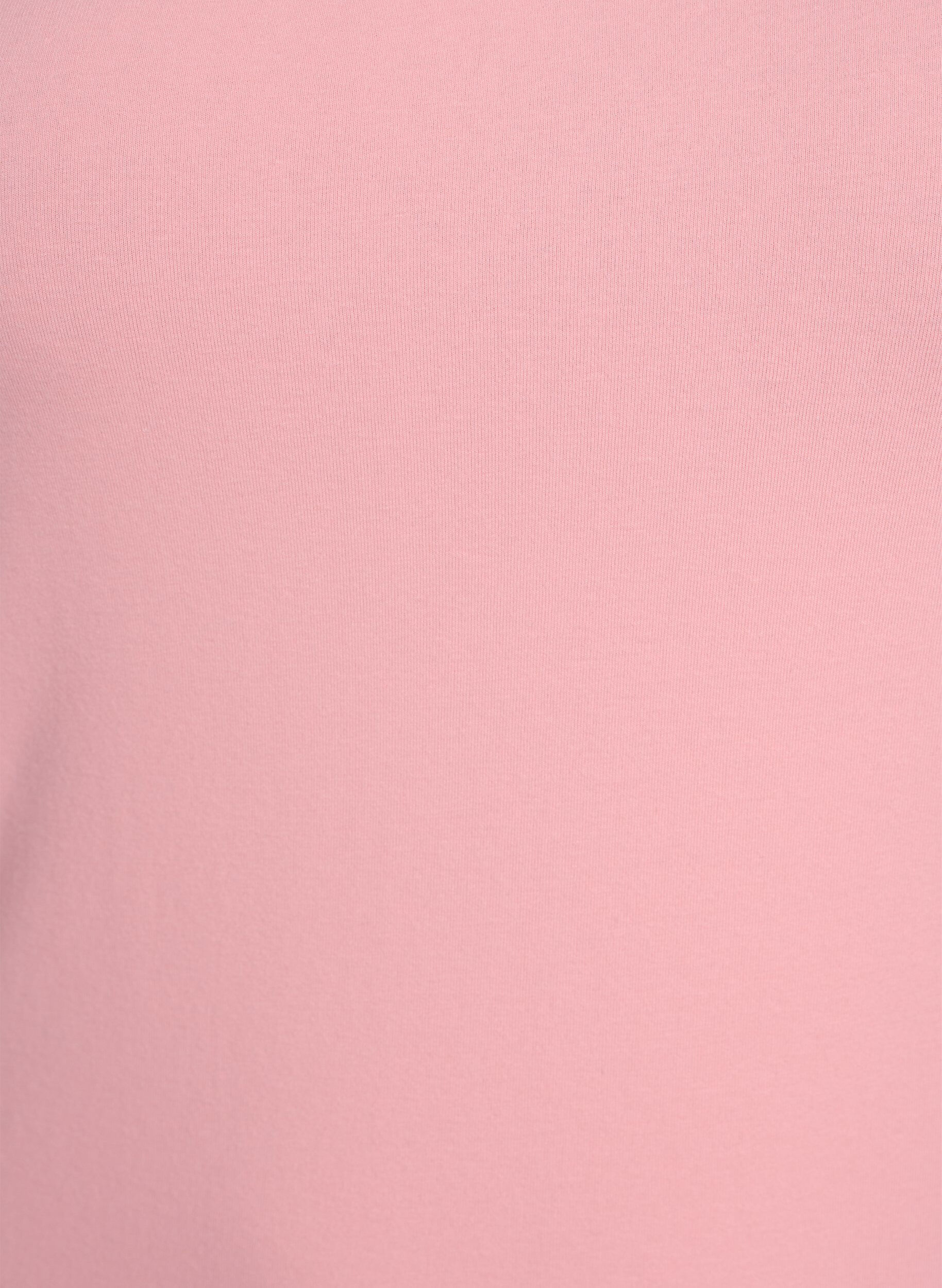 Zizzi Ensfarvet basis top i bomuld, Lyser&oslash;d, Packshot image number 2