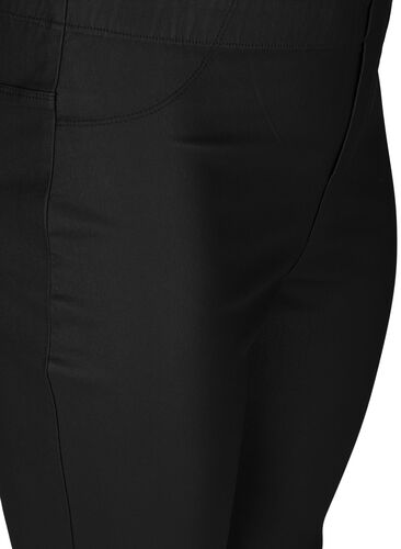 Coatede leggings i viskosemix, Black, Packshot image number 2